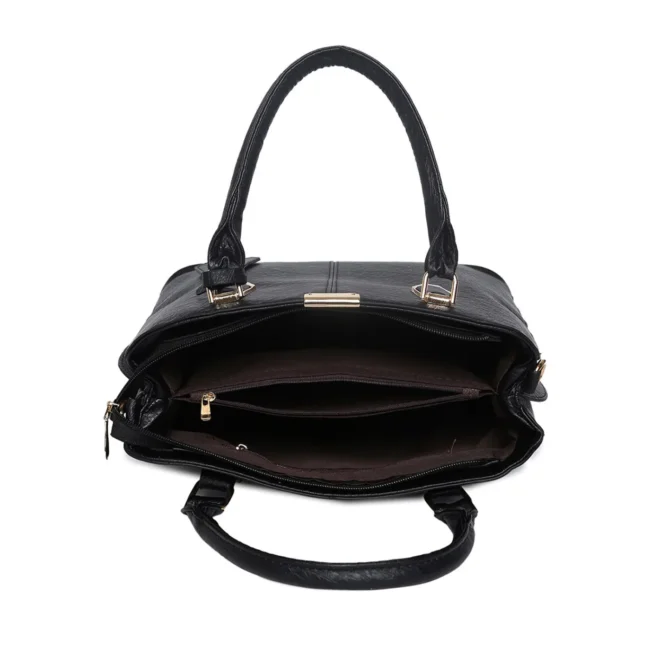 Women\'s Leather Handbag (Black) - 图片 4